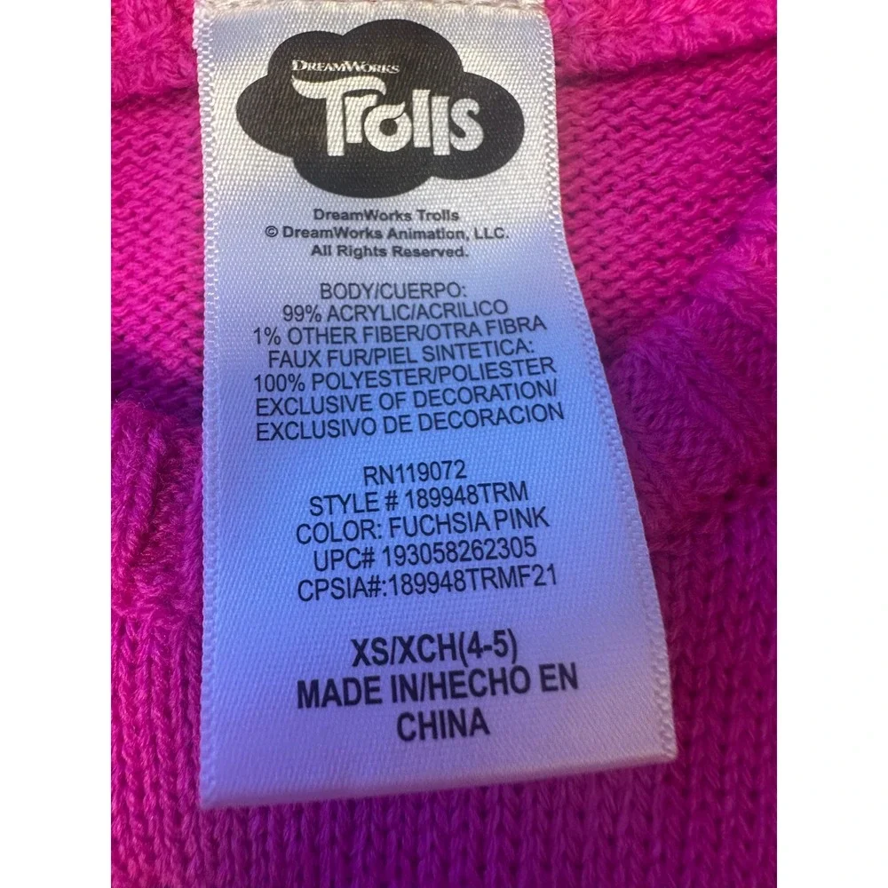 Kids 3‎ Piece Outfit Bundle Dress Set Trolls Leggings Scrunchie 4T -5/6 NWT